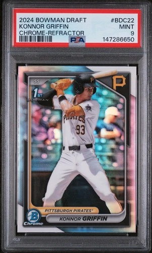 2024 Bowman Draft Konnor Griffin #BDC-22 Refractor Chrome 1st RC PSA 9 Pirates!!