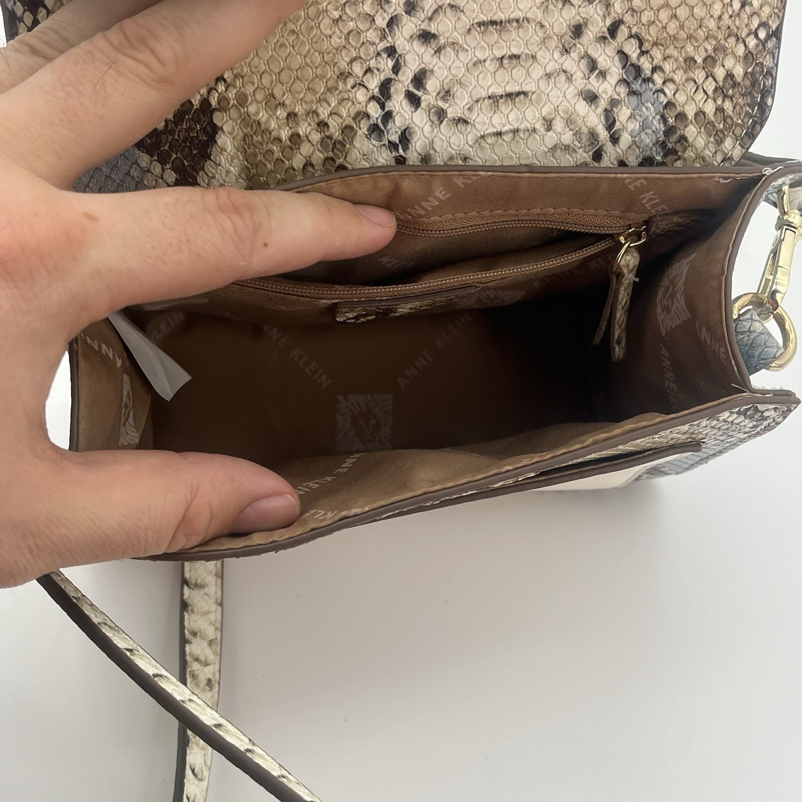 Anne Klein Python Snake Handbag Crossbody Purse R… - image 4