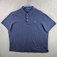 Polo Ralph Lauren Mens XL Classic Fit Navy Blue Short Sleeve Cotton Polo Shirt