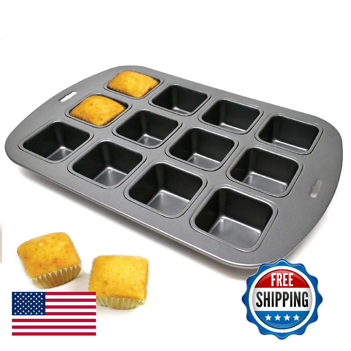 Norpro Nonstick 12-Cavity Linking Brownie Muffin Cupcake Cake Pan, Square