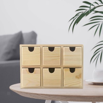 Small Drawer Storage Box Mini Cabinet Convenient Home Decor Practical Wooden