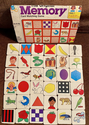 Set of 2 The Original Memory Card Matching Game Milton Bradley