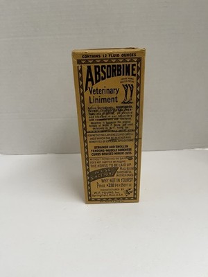Vintage 1961 Absorbine Veterinary Liniment Medicine Box Only