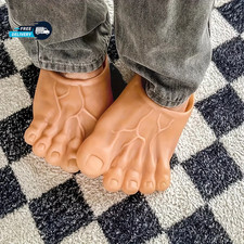 1 Pair Halloween Barefoot Funny Feet Slippers Realistic Big Foot