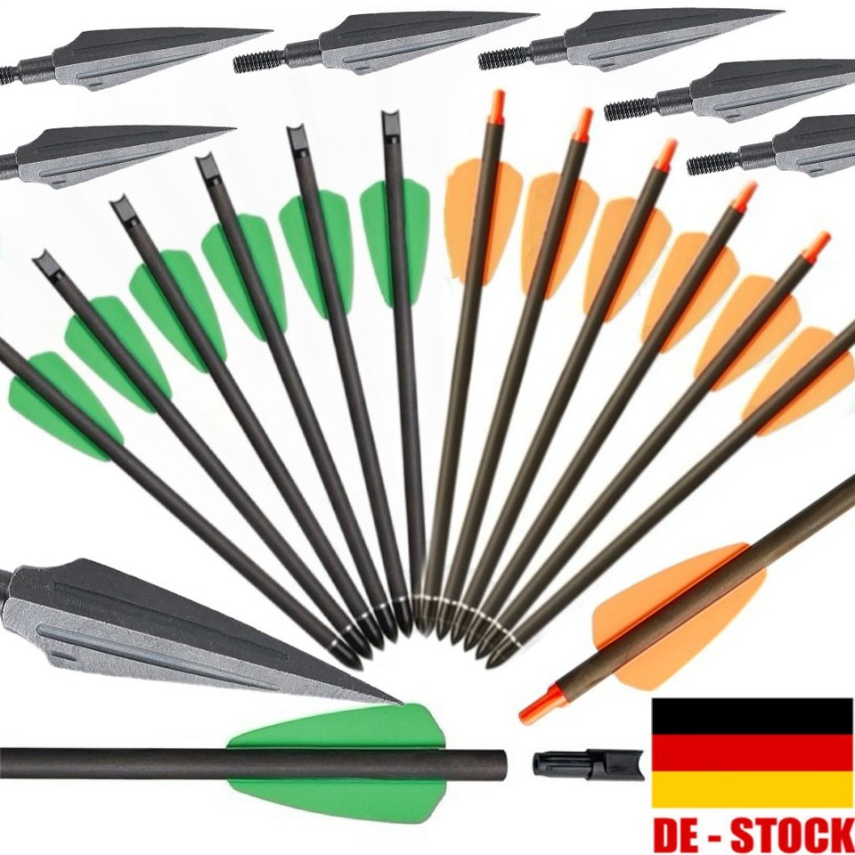 Bogenschießen 12x 7,5Zoll Carbonpfeile Bolzen Pfeilspitzen Mini Bogen Jagd Pfeil