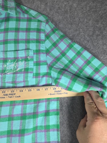 Cakeworthy Disney Teal Flannel Plaid Shirt Ariel Little Mermaid Women's Small - Picture 6 of 8