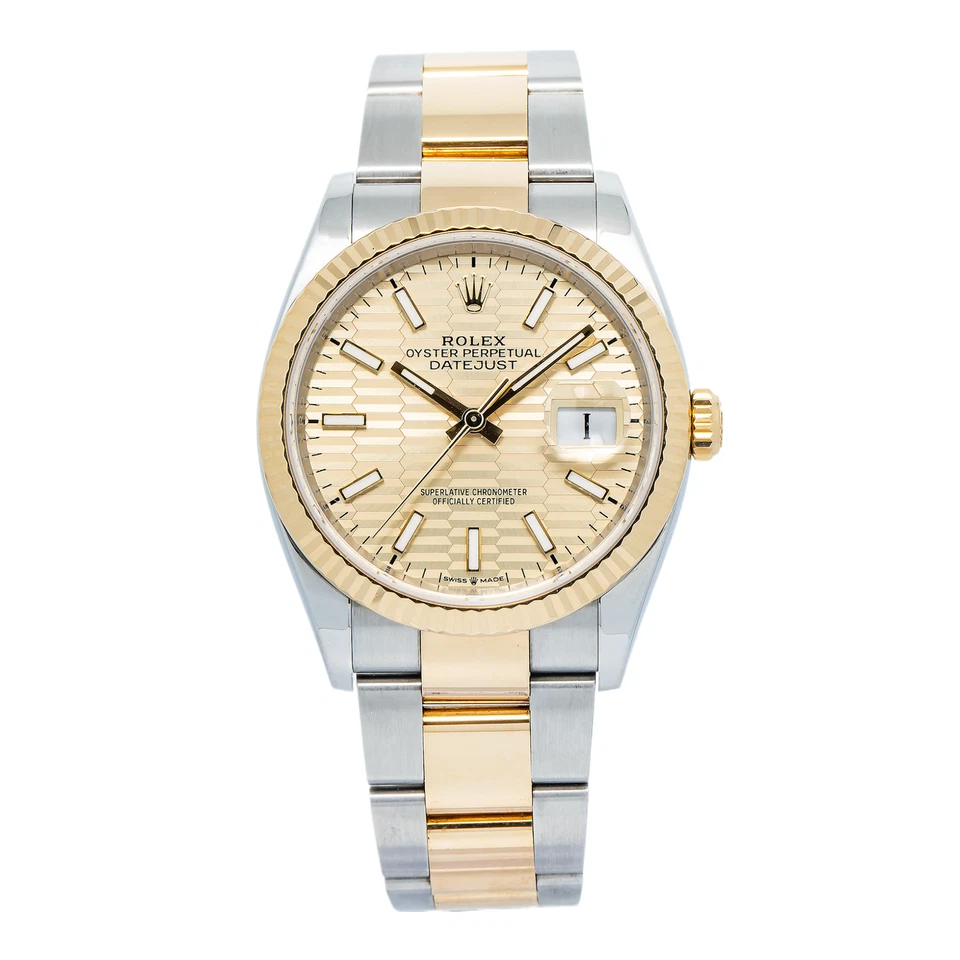 Rolex Datejust 126233 COMO NUEVO 18k YG Dos Tonos Motivo Oyster Reloj Automático 36mm Foto 2 de 4