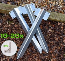 10/20 x Railway Sleeper Brackets Garden Edging Border Steel Edging Stakes
