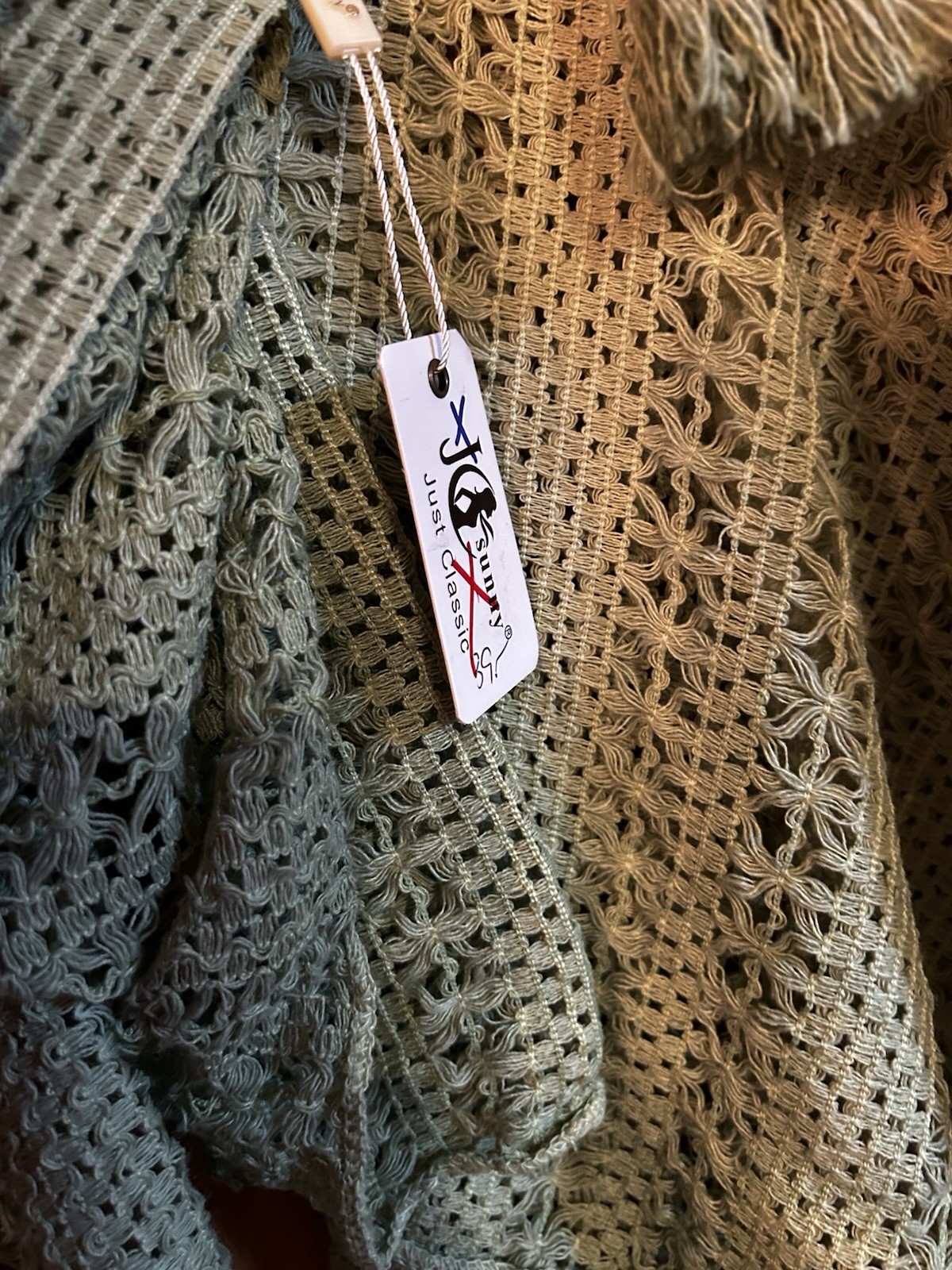 JCSunny Lime Green Off White Crochet  Kimono Shawl Women’s one size Beach NWT thumbnail 4