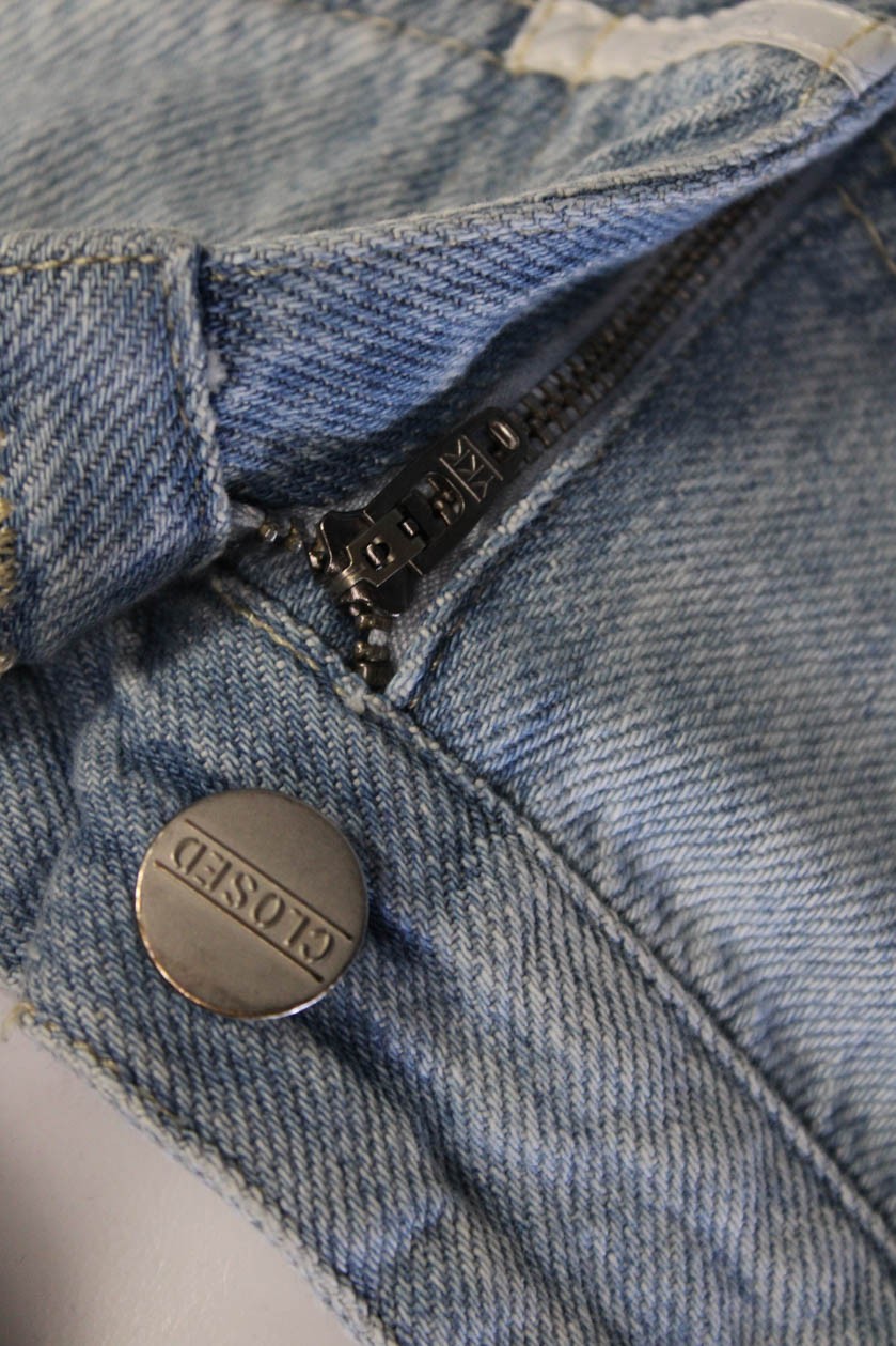 Closed Unisex Light Blue 90s Solid Button Shorts … - image 4