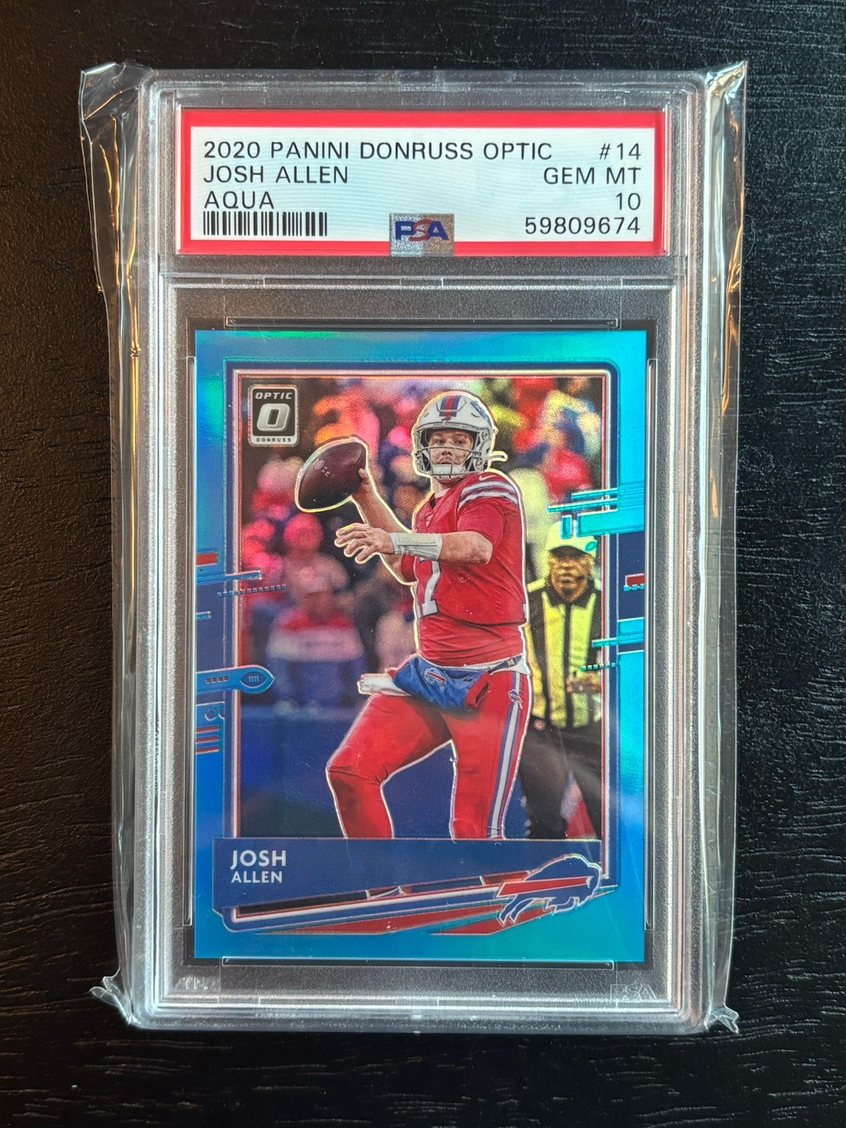2020 JOSH ALLEN #14 /299 PANINI DONRUSS OPTIC AQUA PSA 10 