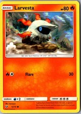 Larvesta 12/73 Common Shining Legends LP Pokemon Card