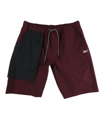 Reebok Mens 3-Tone Speedwick Athletic Workout Shorts, Red, Medium