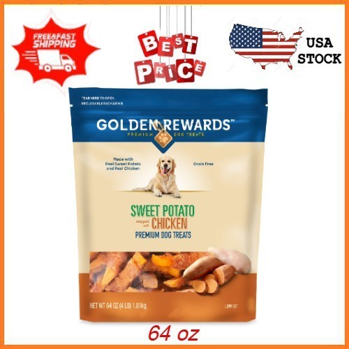 NEW Golden Rewards Sweet Potato Wrapped with Chicken Dog Treats, 64 oz FREESHIPP