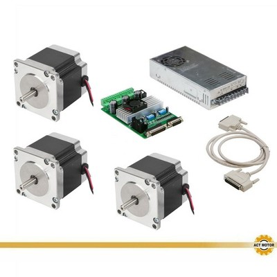 3Axis Nema 23 Schrittmotor 23HS6430 3A 56mm 160oz-in+TB6560+350w-24v kit for CNC