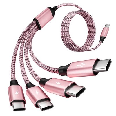 Travel & Car USB Cable, USB Splitter Multi Charging Cable, 4 in 1 USB Chargin...