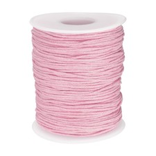 Waxed Cotton Cord 1mm 100 Yards Pink Wax String Beading Thread