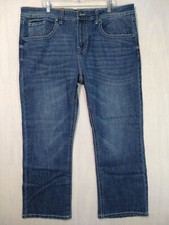 Tk Axel Jeans Mens 40x30 Blue Denim Slim Boot Stretch Bold Stitch 5 Pockets