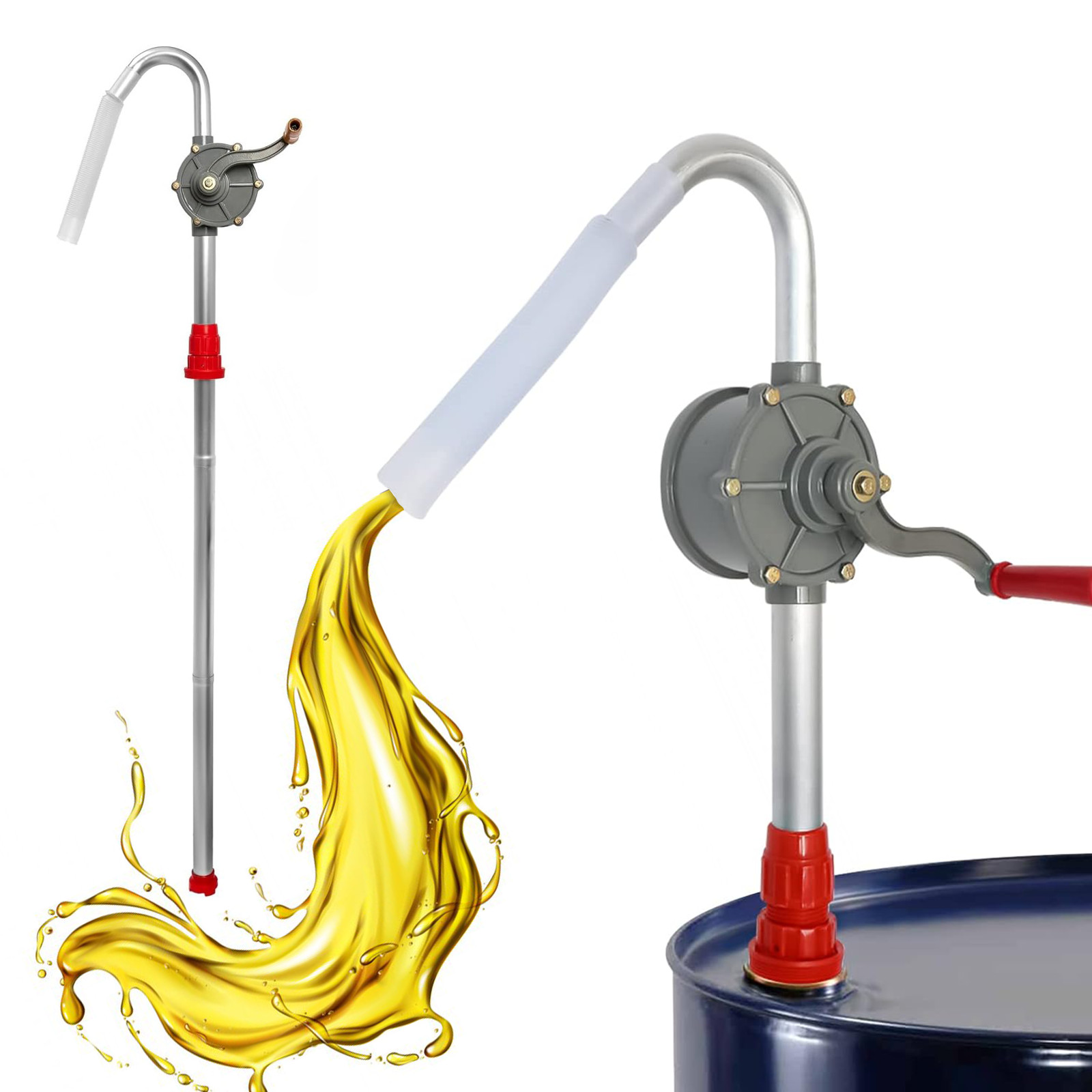 Rotary Barrel Pump Light to Medium Viscosity Oils, Fits 5 to 55 Gallon Drums