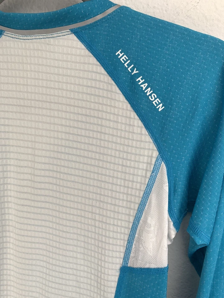 Top Helly Hansen Manga Larga Talla S Pequeño Azul Teal 48119 Lifa 1/4 Cremallera Cuello en V Foto 3 de 4