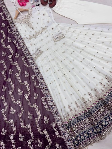 Abito vestito bollywood party wear anarkali salwar kameez designer indiano pakistano - Foto 7 di 8