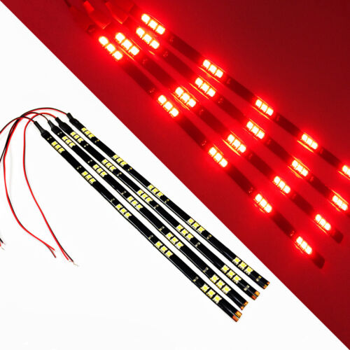 G4 AUTOMOTIVE 4x 12in 30cm Flexible LED Strips 5050 Car Under Dash Light, Red - Picture 1 of 4
