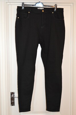 ladies black skinny mid rise jeans size 18R NEXT (C25) ex condition