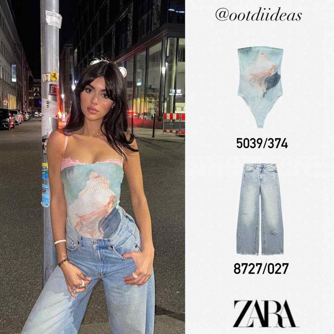 ZARA strapless printed tulle bodysuit sky blue 5039/374 | eBay ZARA strapless printed tulle bodysuit sky blue 5039/374 | eBay
