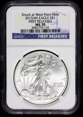 2015(W) Silver Eagle First Releases Struck at West Point NGC MS70