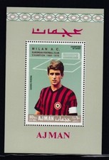 AJMAN Gianni Rivera, Footballer MNH souvenir sheet