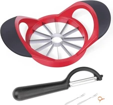 Cortador, descorazonador y divisor de manzanas de 4,72 pulgadas con 12 cuchillas