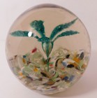 Large Edward Rithner Vintage Green ICEPICK FLOWER MOTIF Art Glass Paperweight — photo 4