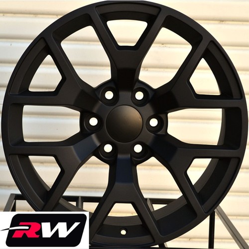 20" inch RW Wheels for Chevy Silverado 5656 5658 Matte Black 20x9" Rims 6x5.50"