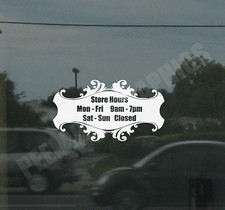 Business Custom Window Door Glass Store Hours Vinyl Decal Sign Sticker Style 4