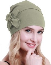 Cotton Chemo Turbans Headwear Beanie Hat One Size, Light Olive Drab