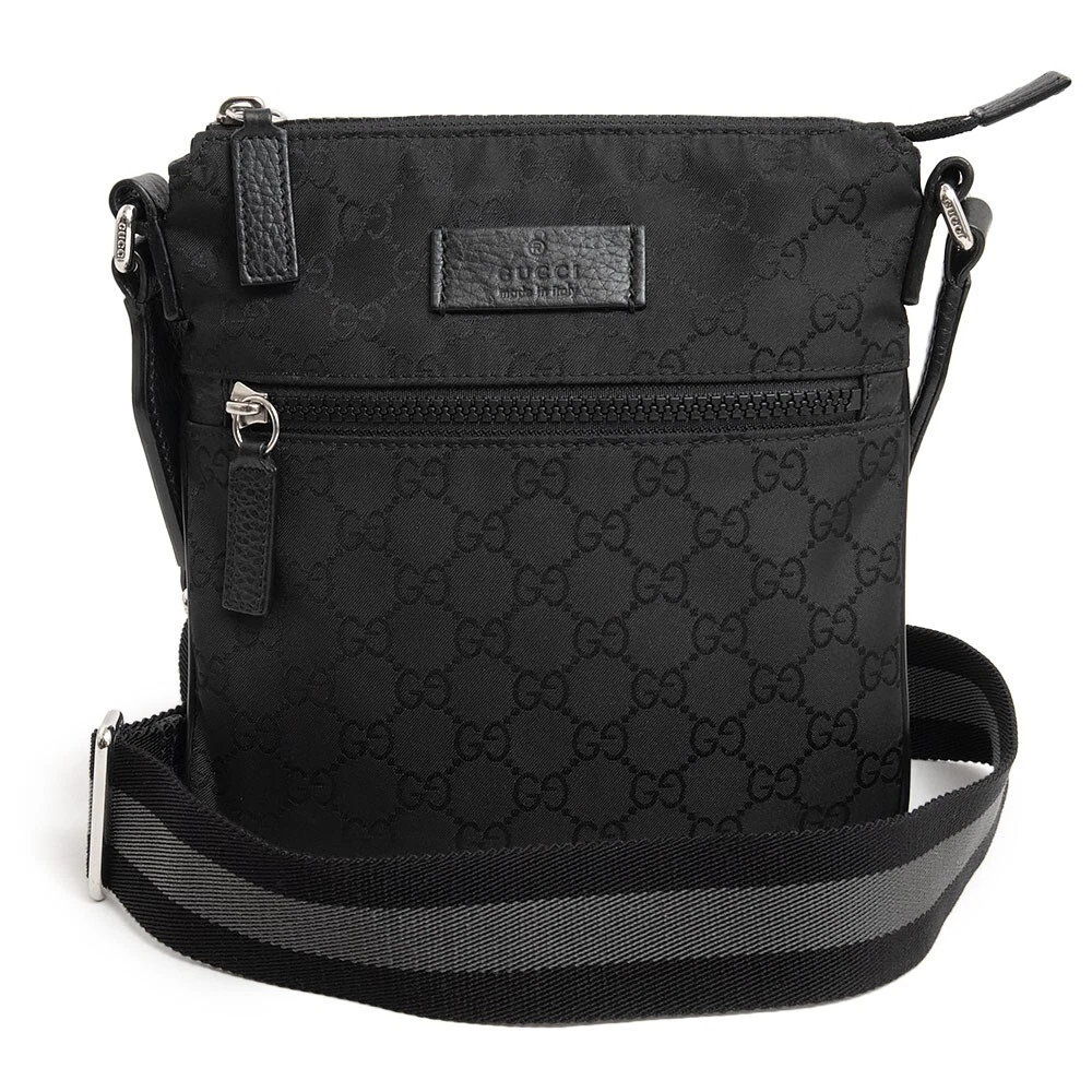 Sac à bandoulière Gucci GG Supreme Messenger GG nylon cuir noir 449183