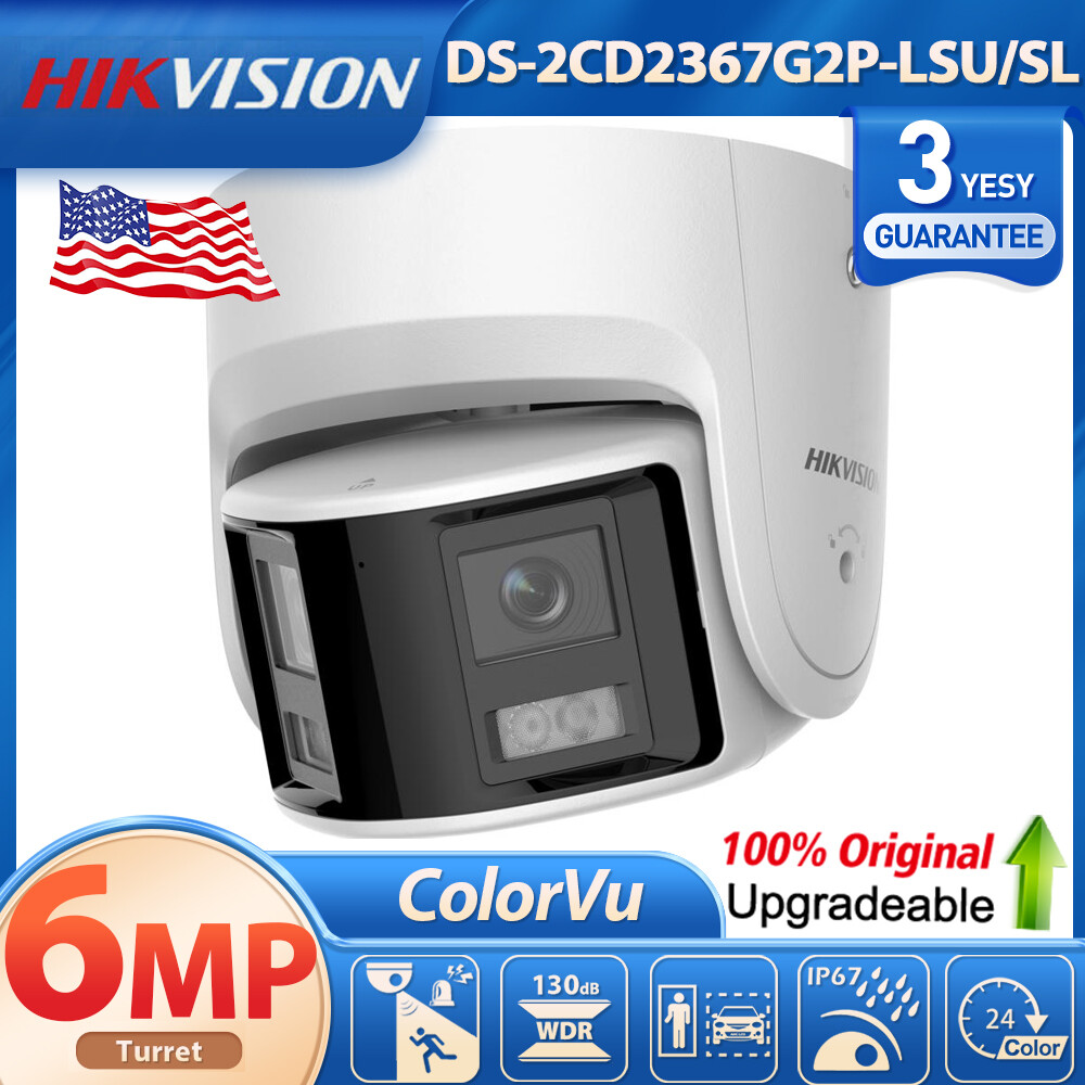 Hikvision 180° View Panoramic ColorVu DS-2CD2367G2P-LSU/SL IP Camera Dual Lens
