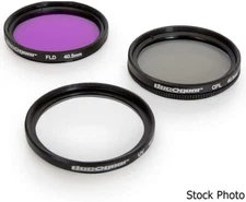 Deco Gear 40.5mm 3 Piece Pro Level Lens Filter Kit - UV, FLD, Polarizer