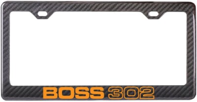 BOSS 302 Mustang 100% Premium Carbon Fiber License Plate Frame  ORANGE