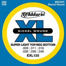 D'Addario EXL125 Nickel Wound Super Light Top/Regular Bottom Guitar Strings 9-46