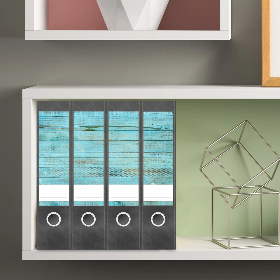 Ordnerrücken Aufkleber Set 4-teilig Panorama A4 selbstklebend Büro Motiv Holz - Bild 4 von 4