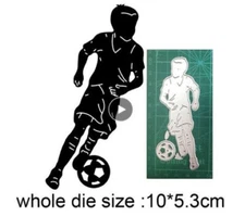RUNNING BOY SOCCER PLAYER Sports Metal Cutting Die Card Making Scrapbook Pages
