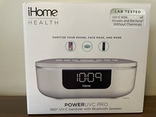 iHome Health UVCPRO Sanitizer/Bluetooth Speaker Alarm Charger iUVBT1 UNUSED- 426