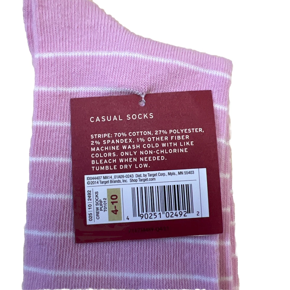 Calcetines Crew para mujer talla de zapato 4-10 calcetines a rayas Foto 3 de 3