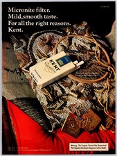 1973 PRINT AD Kent Cigarettes Micronite filter Mild Smooth Taste Sewing Crewel
