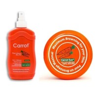 Carrot Sun Tanning Sun Cream 350m  Carrot Sun Tanning Spray 200m Tan Accelerate