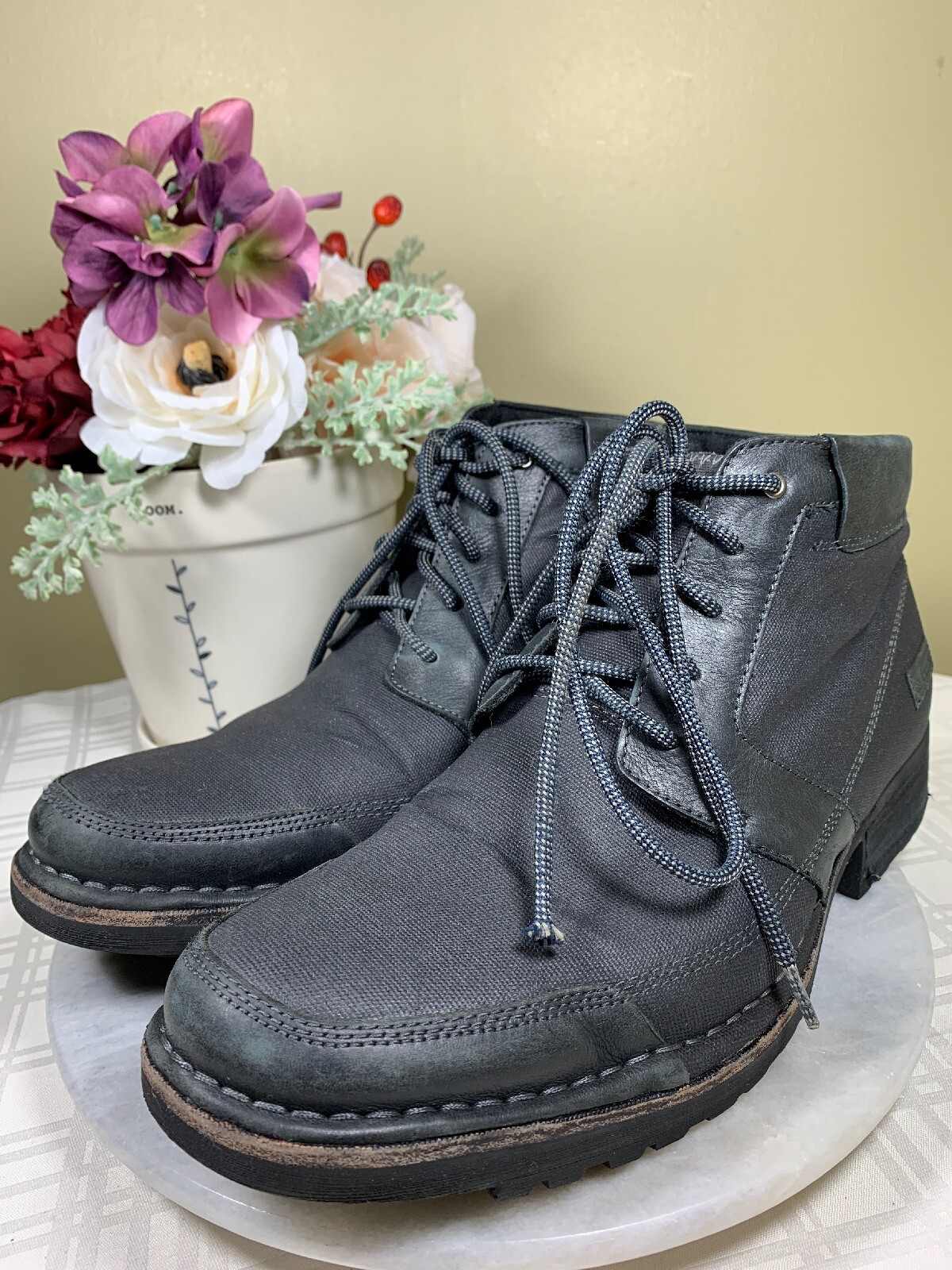 Black Leather Ankle Chukka Boots 
