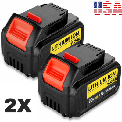 2X 9.0AH For DeWalt 20V Max DCB205 Lithium Ion Battery Pack DCB200-2 DCB206-2 US