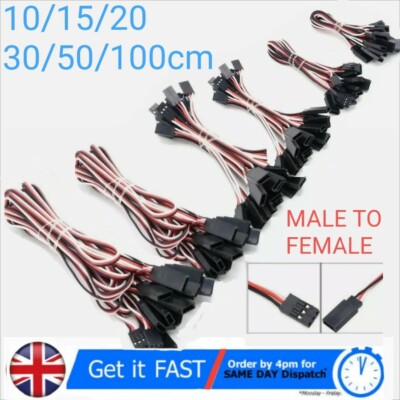 Stecker auf Buchse Verlängerungskabel Kabel für Futaba JR Stecker Servo RC UK