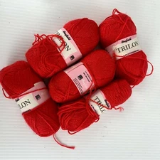 5 New Skeins Nylon Yarn Lipstick Red Hayfield Trilon Fingering 3 Ply England